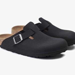 Birkenstock Unisex Clog Boston Vegan Black Big Buckle size 40 EU